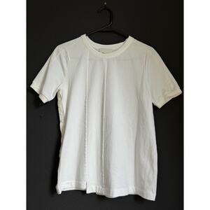 3.1 Phillip Lim White Pintuck Tee Button Placket T-Shirt Top Designer Small